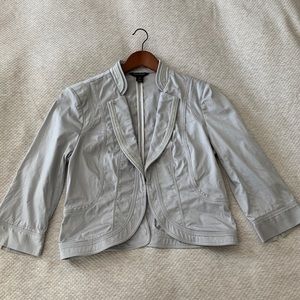 WHBM cropped 3/4 sleeve jacket with beaded detail